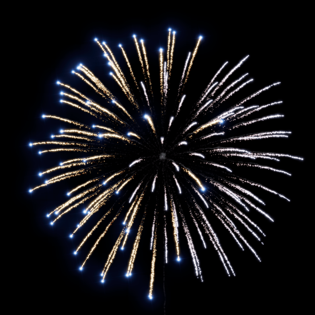 FC 4" Half Blue & Half Silver Chrysanthemum - Pyrokratia Oy