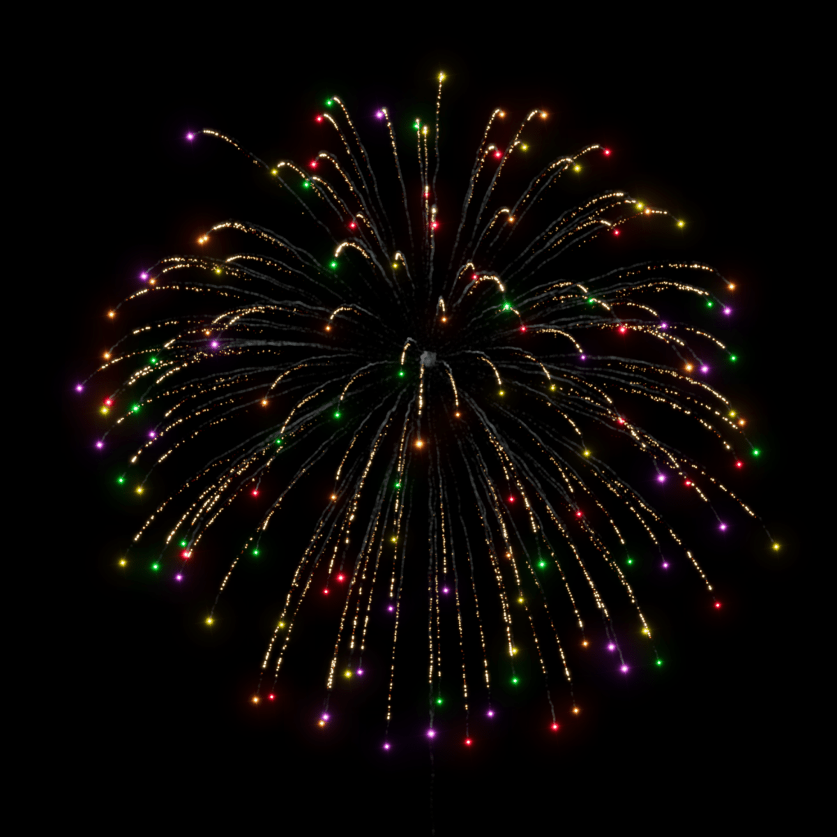 FC 4" Weeping Willow To Multicolour - Pyrokratia Oy