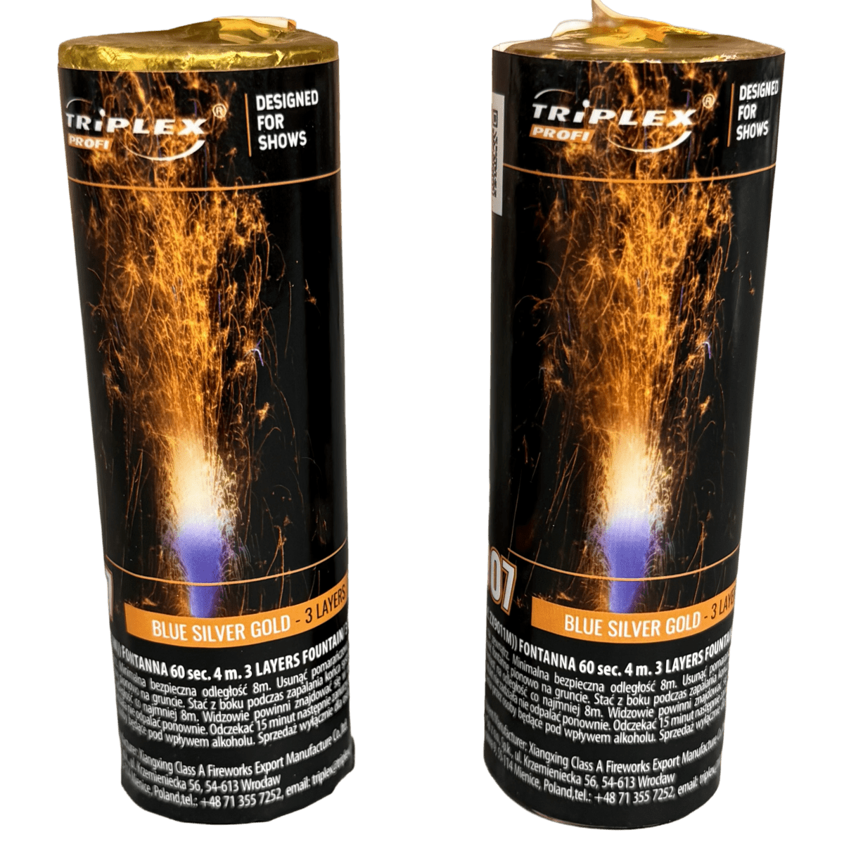 XF2007 Blue Silver Gold Three Layers 4m - Pyrokratia Oy