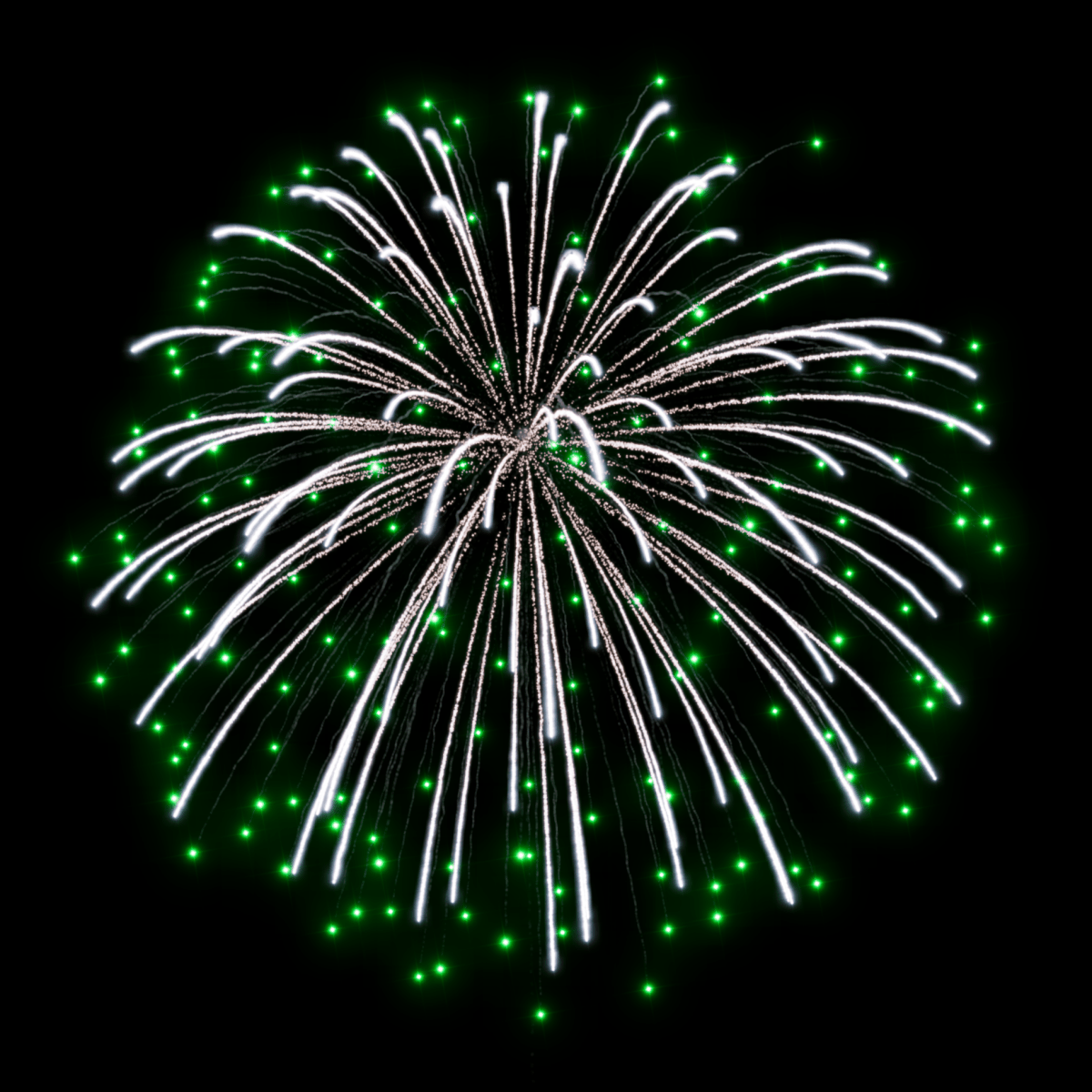 Z 6" Green tips w/Silver strobe willow - Pyrokratia Oy