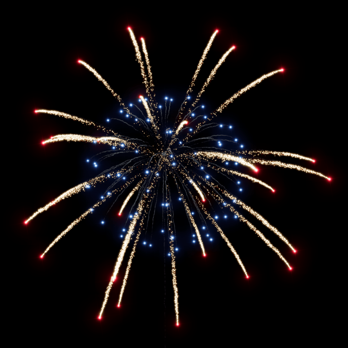 Z 6" Red Needle Palm w/ Blue pistil - Pyrokratia Oy