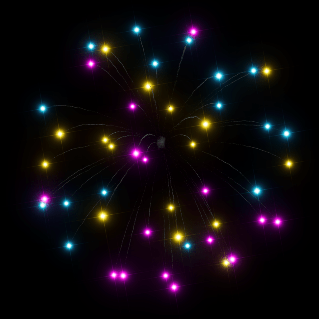 Z 4" Aqua/lemon/magenta dahlia