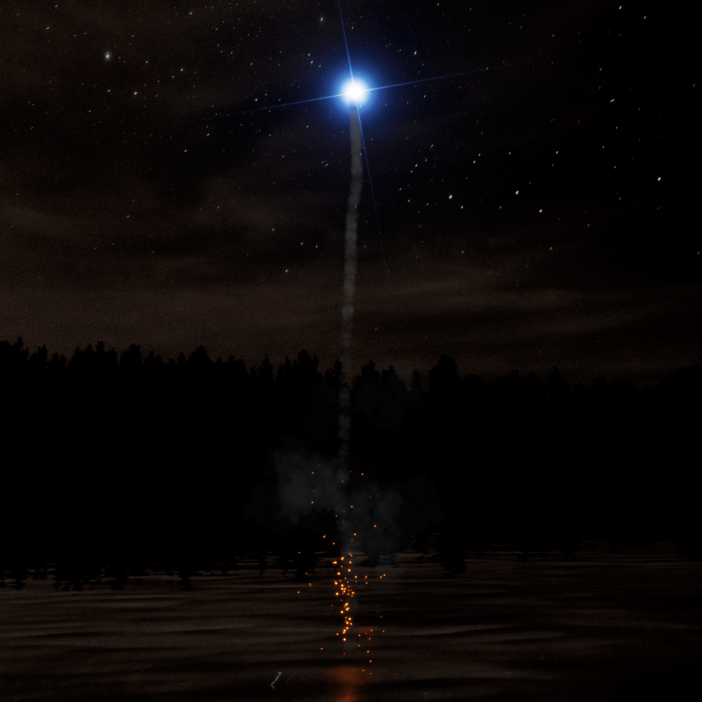 Z Single shot comet dark blue star 30 mm - Pyrokratia Oy