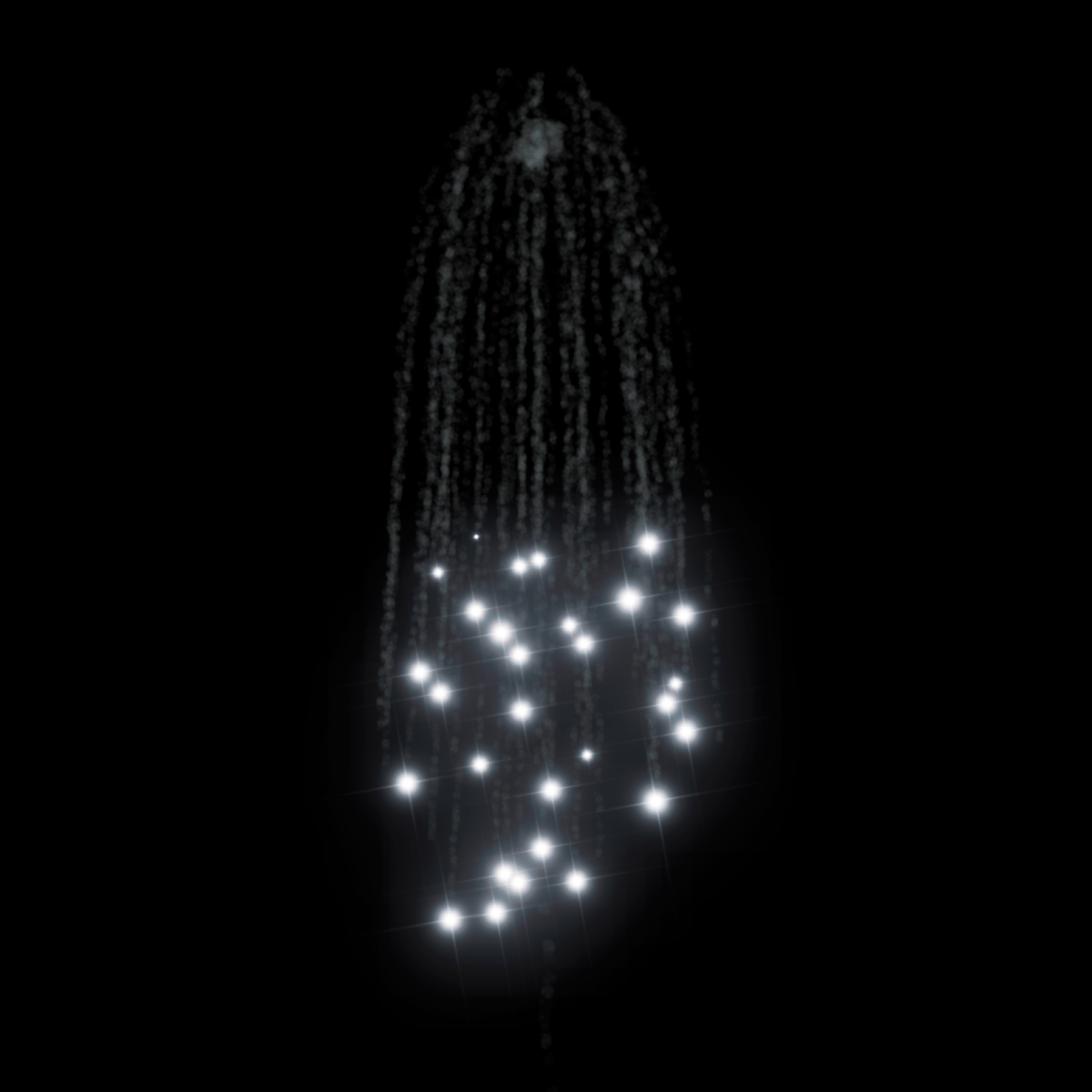 5" White Strobe Waterfall - Pyrokratia Oy